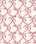 Coral Lattice Floral Pattern Rug