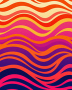 Vibrant Wavy Stripe Pattern Rug