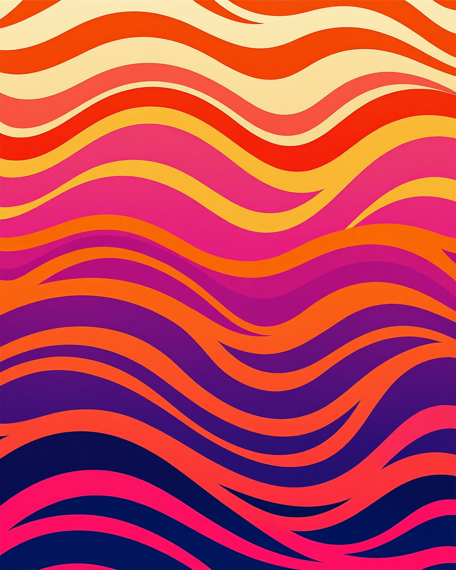 Vibrant Wavy Stripe Pattern Rug