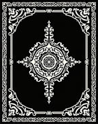 Intricate Black White Mandala Patterned Rug