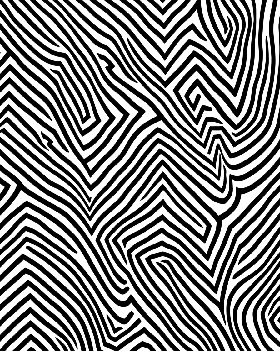 Abstract Black White Geometric Lines Rug