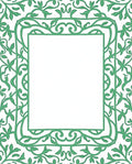 Elegant Green Vine Scroll Border Rug