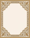 Elegant Golden Scrollwork Floral Pattern Rug