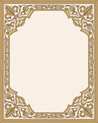 Elegant Golden Scrollwork Floral Pattern Rug
