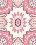 Pink Floral Mandala Pattern Rug