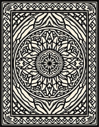 Intricate Black and Cream Mandala Design Rug