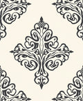 Ornate Scrollwork Damask Pattern Rug
