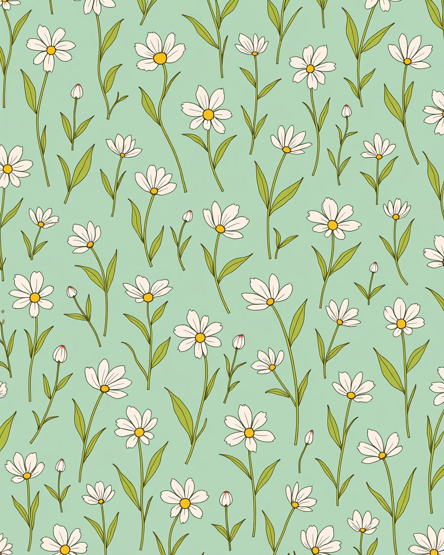 Retro Daisy Field Pattern Rug