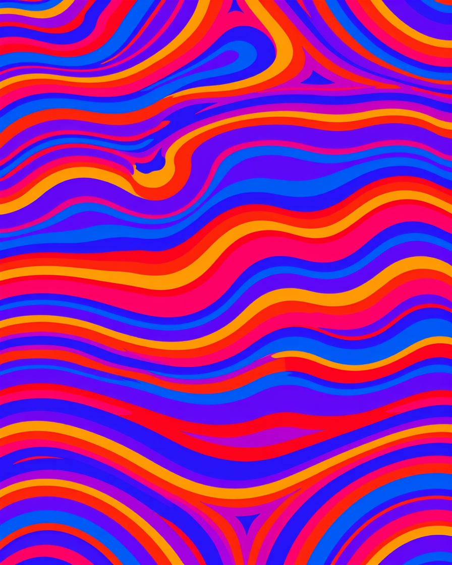 Vibrant Swirls Bold Stripes Pattern Rug