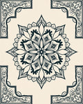 Monochromatic Floral Mandala Pattern Rug