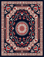 Intricate Floral Medallion Pattern Rug