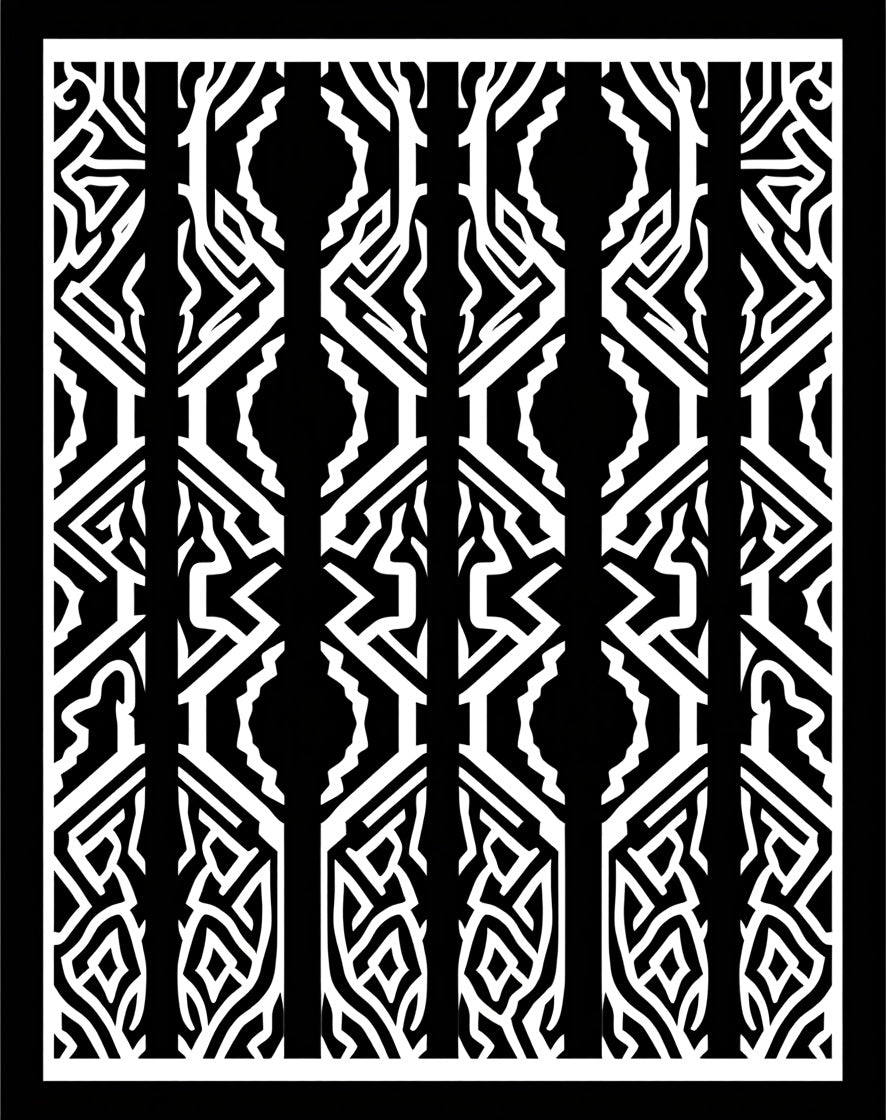Bold Black White Geometric Pattern Rug