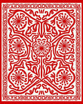 Bold Red Floral Medallion Pattern Rug