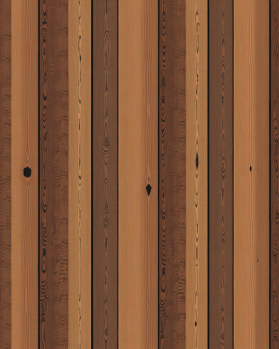 Warm Wood Grain Vertical Stripes Rug