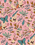 Whimsical Butterflies and Botanical Vines Design Rug