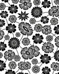 Black And White Floral Pattern Rug