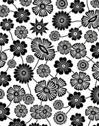 Black And White Floral Pattern Rug