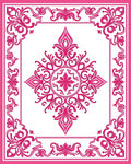Vibrant Pink Floral Scrollwork Rug