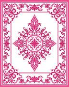 Vibrant Pink Floral Scrollwork Rug