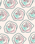 Whimsical Pink Grey Baby Pattern Rug
