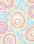Whimsical Swirls Waves Pattern Rug