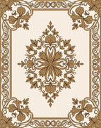 Ornate Floral Medallion Frame Pattern Rug