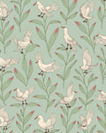Birds And Leaves Pattern Rug