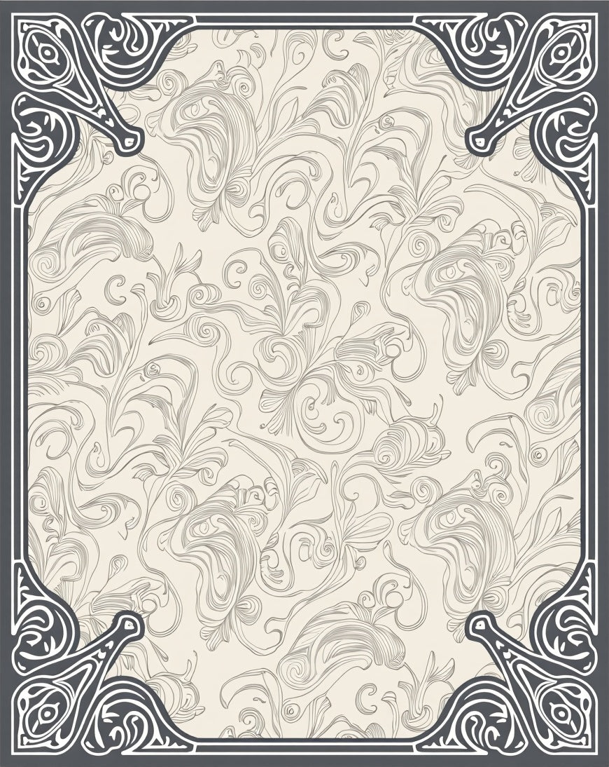 Ornate Flowing Vine Patterns Rug