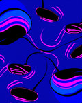 Bold Blue Pink Abstract Swirl Rug