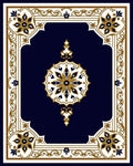 Ornate Gold Flower Medallion Rug