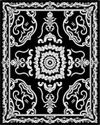 Classic Damask Inspired Ornamental Pattern Rug