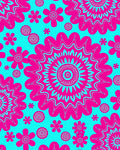 Bright Pink Floral Pattern Rug