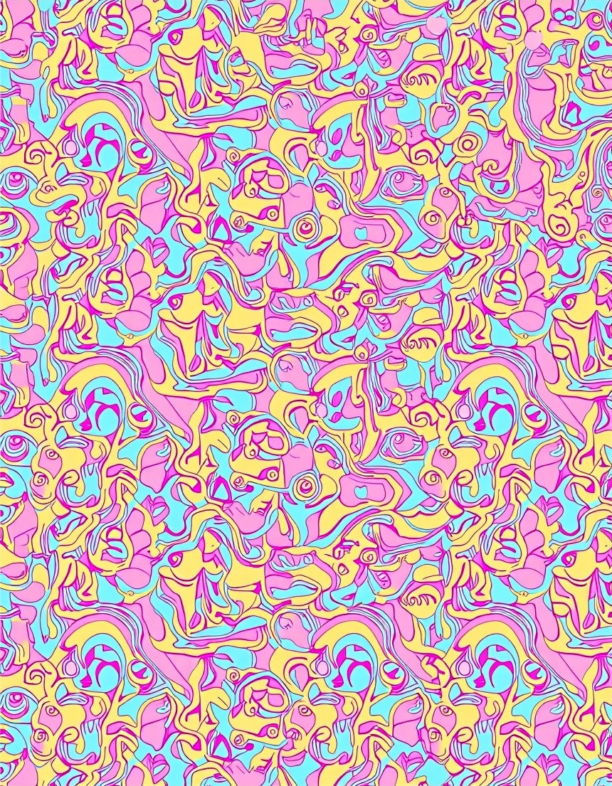 Colorful Abstract Swirls Pattern Rug