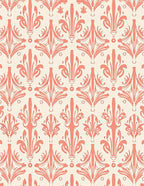 Coral Floral Damask Pattern Design Rug
