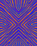 Vibrant Blue Orange Geometric Lines Rug