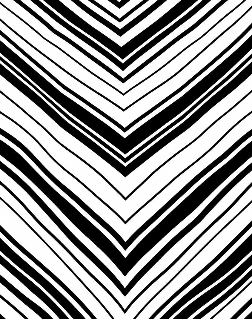 Bold Black White Chevron Pattern Rug