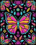 Bold Butterfly Floral Pattern Rug