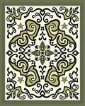 Ornate Floral Scroll Tile Design Rug