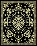 Intricate Mandala Floral Black Cream Rug