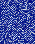 Bold Blue White Abstract Intertwined Rug