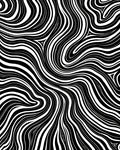 Flowing Abstract Black White Pattern Rug