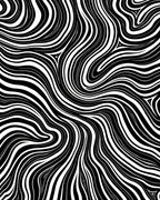 Flowing Abstract Black White Pattern Rug