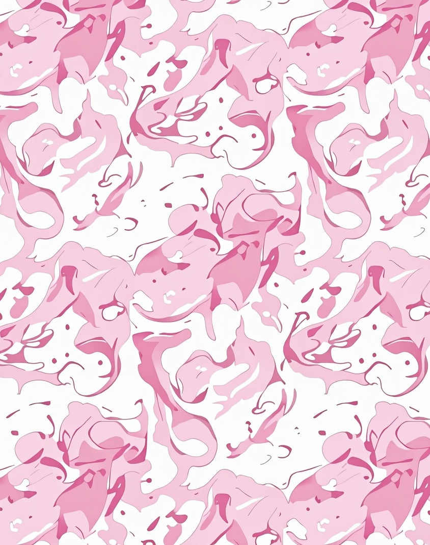 Pink Abstract Organic Flow Pattern Rug