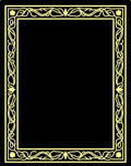 Golden Floral Scroll Frame Design Rug