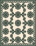 Elegant Dark Floral Pattern Rug