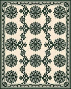 Elegant Dark Floral Pattern Rug