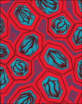 Bold Red Geometric Turquoise Pattern Rug