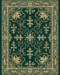 Classic Emerald Gold Floral Border Rug