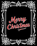 Festive Red Snowflakes Border Rug