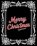 Festive Red Snowflakes Border Rug